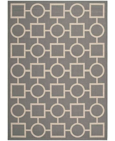 Safavieh Courtyard CY6925 Anthracite and Beige 5'3" x 7'7" Sisal Weave Outdoor Area Rug