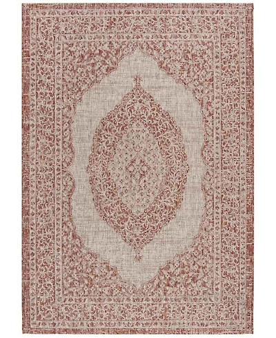 Safavieh Courtyard CY8751 Light Beige and Terracotta 5'3" x 7'7" Sisal Weave Outdoor Area Rug
