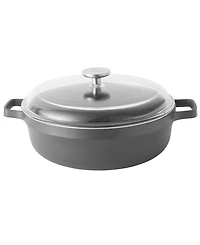 BergHOFF Gem 11" Nonstick Two-Handle Saute Pan 4.9Qt., Black, Glass Lid