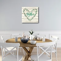 Courtside Market Gather Together Heart Wreath Gallery-Wrapped Canvas Wall Art - 16" x 16"