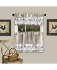Achim Barnyard Gingham Tier & Valance Set