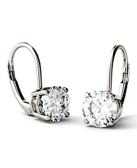Moissanite Leverback Earrings (2 ct. t.w. Diamond Equivalent) 14k White or Yellow Gold