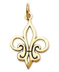 14k Gold Charm, Fleur De Lis Charm