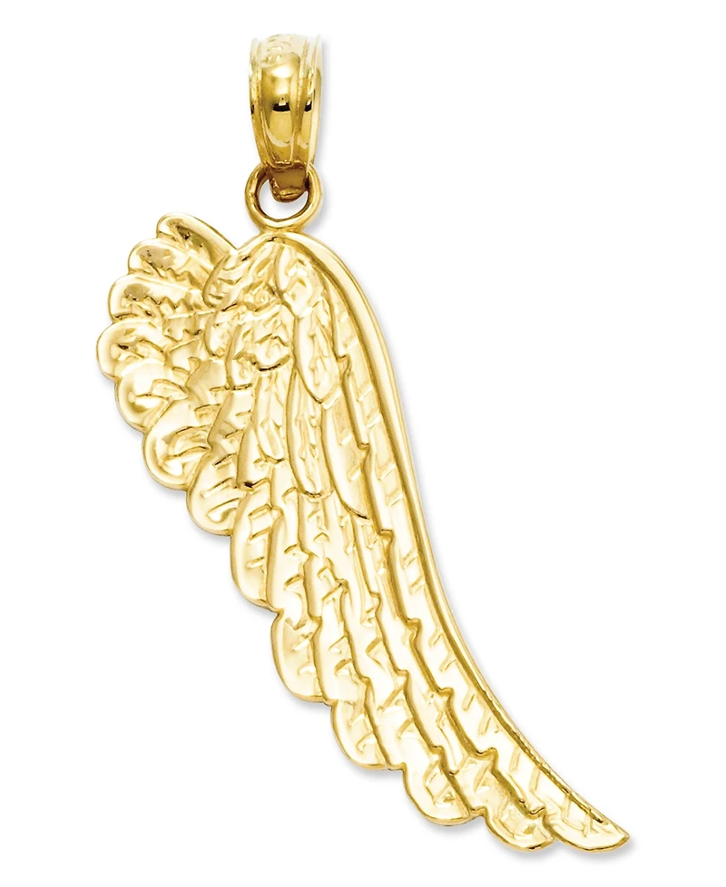 14k Gold Charm, Angel Wing Charm