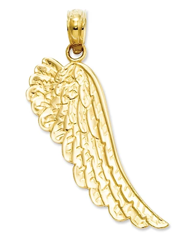 14k Gold Charm, Angel Wing Charm