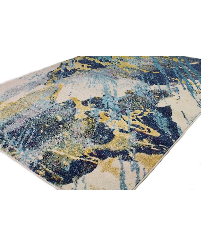 Bashian Medley 5341A Ivory/Blue 3'6" x 5'6" Area Rug