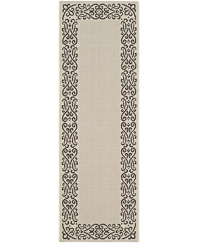 Safavieh Courtyard CY1588 Sand and Black 8' x 11' Outdoor Area Rug
