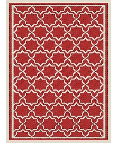 Safavieh Courtyard CY6916 Red and Bone 8' x 11' Outdoor Area Rug
