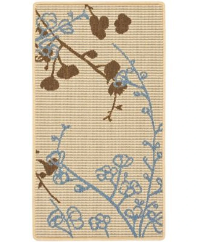 Safavieh Courtyard Natural Brown Blue Area Rug Collection