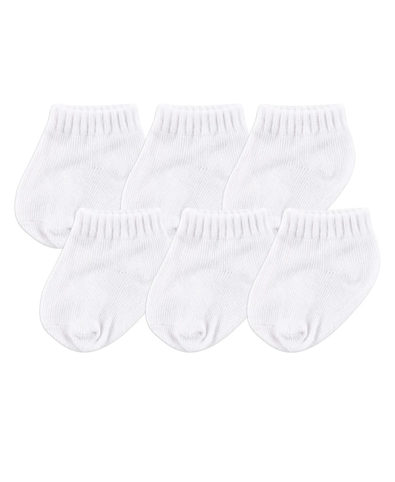 Luvable Friends Baby Boys Unisex Six Pair Ultra-Low Footies