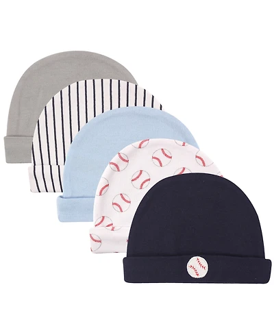 Luvable Friends Baby Boys Soft Cotton Caps