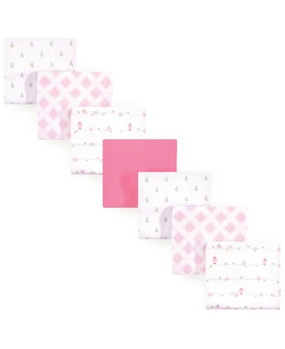 Luvable Friends Girls Bundle of Seven Soft Flannel Infant Blankets