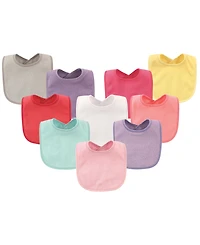 Hudson Baby Girls Drooler Bib with Waterproof Lining