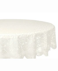 Vintage Polyester Lace Tablecloth 63" Round