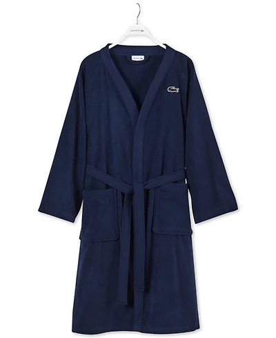 Lacoste Home Logo Patch 100% Cotton Pique Bath Robe