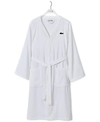Lacoste Home Logo Patch 100% Cotton Pique Bath Robe