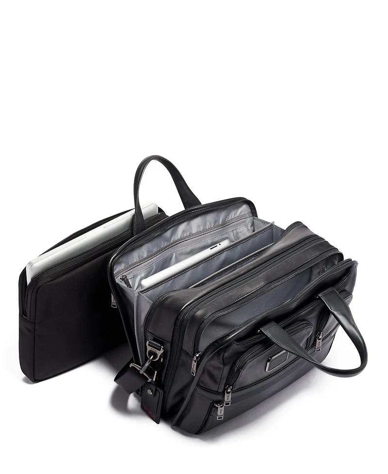 Tumi Alpha 3 Expandable Organizer Leather Laptop Brief