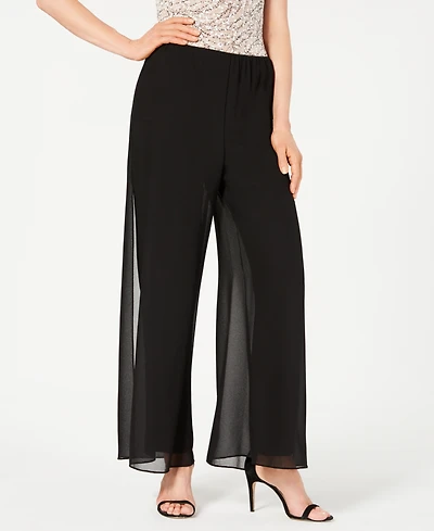 Alex Evenings Petite Straight-Leg Overlay Pants