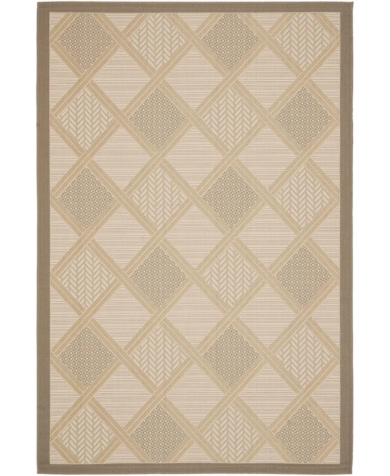 Safavieh Courtyard CY7570 Beige and Dark Beige 5'3" x 7'7" Outdoor Area Rug
