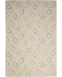 Safavieh Courtyard CY7420 Beige and Aqua 5'3" x 7'7" Sisal Weave Outdoor Area Rug