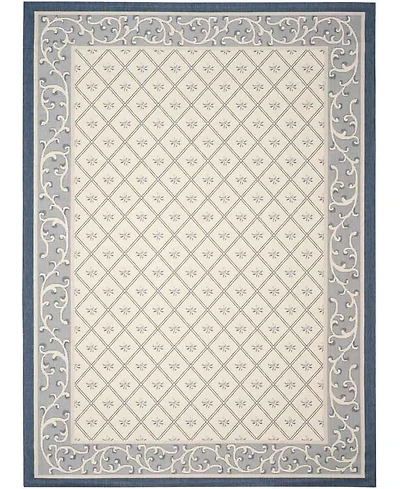 Safavieh Courtyard CY7427 Beige and Navy 8' x 11' Sisal Weave Outdoor Area Rug