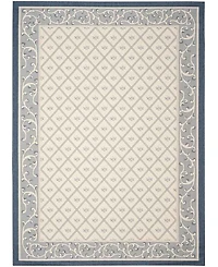 Safavieh Courtyard CY7427 Beige and Navy 8' x 11' Sisal Weave Outdoor Area Rug