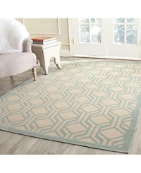 Safavieh Courtyard CY6114 Beige and Aqua 5'3" x 7'7" Sisal Weave Outdoor Area Rug