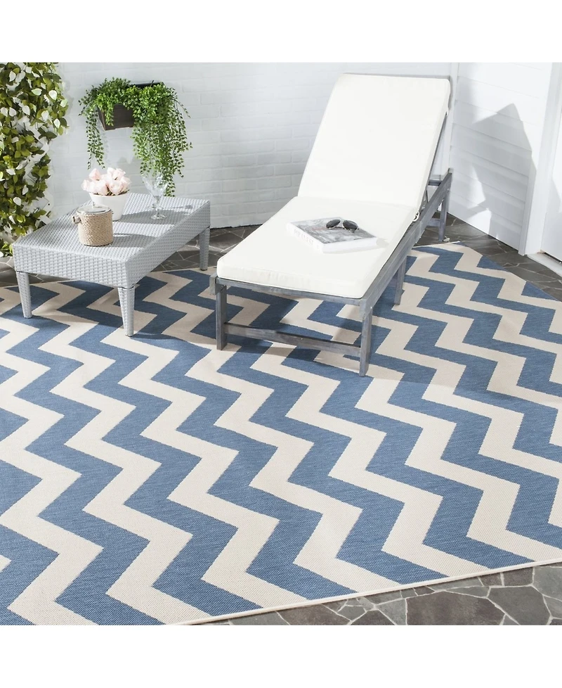 Safavieh Courtyard CY6244 Blue and Beige 8' x 11' Sisal Weave Outdoor Area Rug