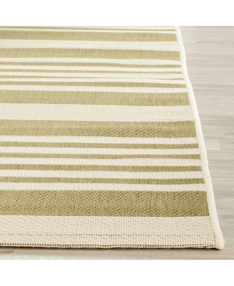 Safavieh Courtyard CY6062 Green and Beige 5'3" x 7'7" Sisal Weave Outdoor Area Rug