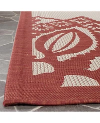 Safavieh Courtyard CY6139 Beige and Red 8' x 11' Sisal Weave Outdoor Area Rug