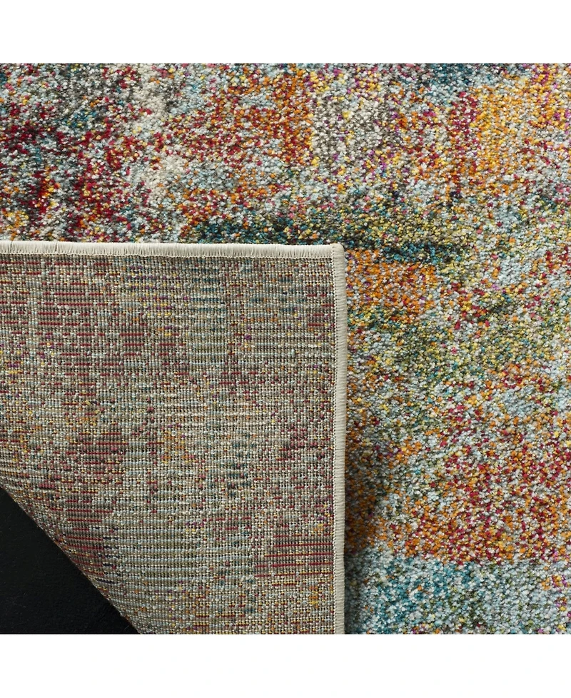 Safavieh Monaco MNC262 Teal and Orange 5'1" x 7'7" Area Rug