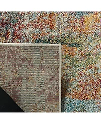 Safavieh Monaco MNC262 Teal and Orange 5'1" x 7'7" Area Rug