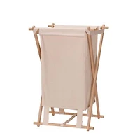 Household Essentials X Frame Wood Laundry Hamper
