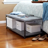 Household Essentials Slate Faux Concrete Coffee Table with Storage Shelf