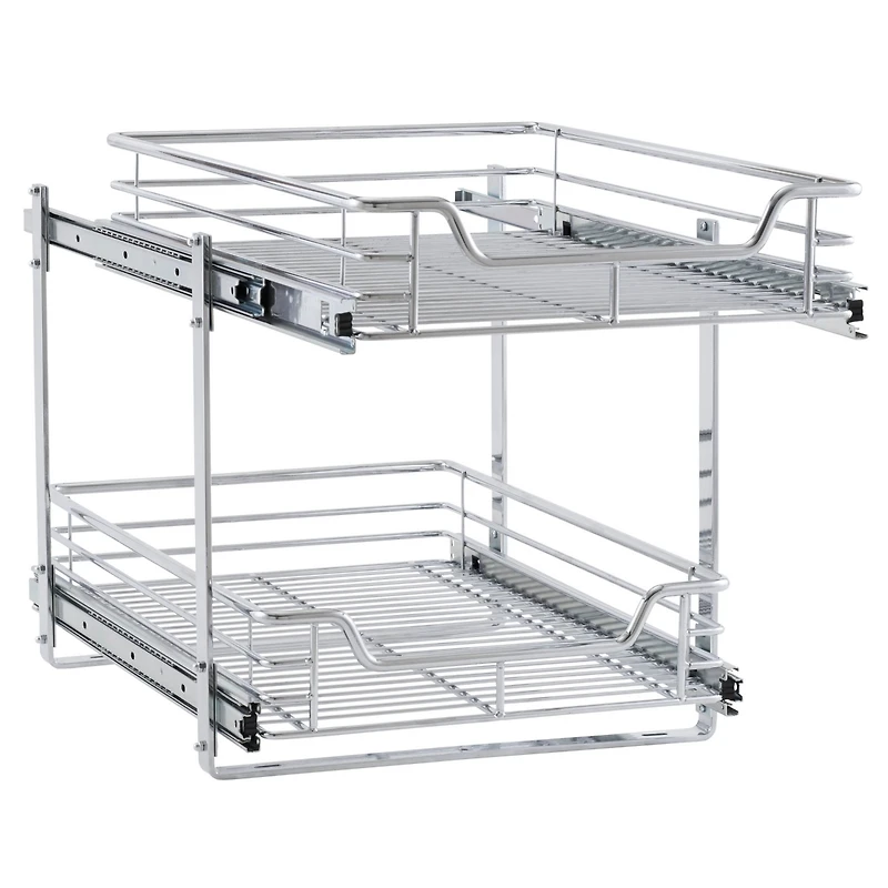 Household Essentials Glidez Dual Slide 2-Tier Sliding Cabinet Organizer