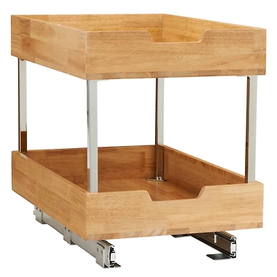 Household Essentials Glidez Wood 14.5" 2-Tier Sliding Cabinet Organizer