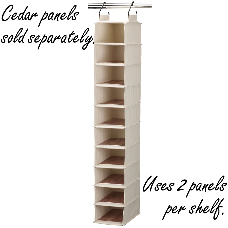 Household Essentials Cedarline 10-Shelf Wide Hanging Shoe Organizer