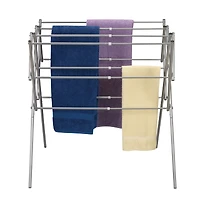 Household Essentials Clothes Drying Rack, Foldable, Expandable and Collapsible Laundry Drying Rack, Silver