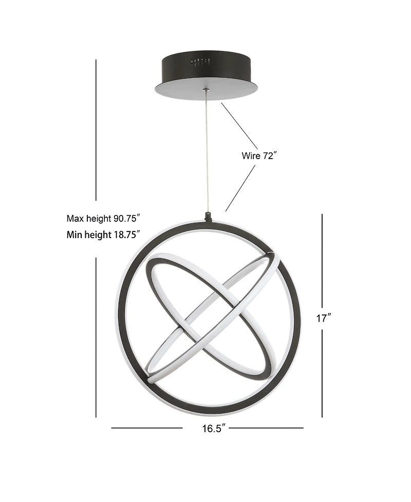Jonathan Y Orbit Adjustable Integrated Led Metal Pendant