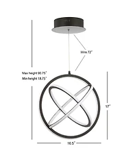 Jonathan Y Orbit Adjustable Integrated Led Metal Pendant