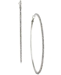 Inc International Concepts Pave Hoop 2 3 1 2 Earrings In Gold Or Silver Created For Macys