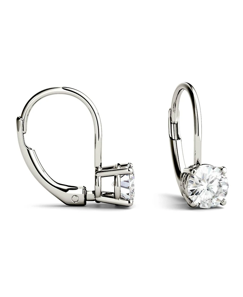 Moissanite Leverback Earrings (1 ct. t.w. Diamond Equivalent) 14k white or yellow gold