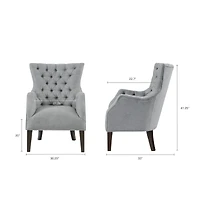 Madison Park Hannah Button Tufted Wing Accent Chair