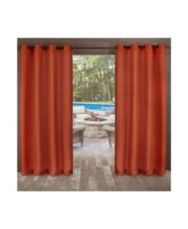 Exclusive Home Delano Heavyweight Textured Indoor Outdoor Grommet Top Curtain Panel Pair