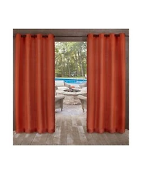 Exclusive Home Delano Heavyweight Textured Indoor Outdoor Grommet Top Curtain Panel Pair