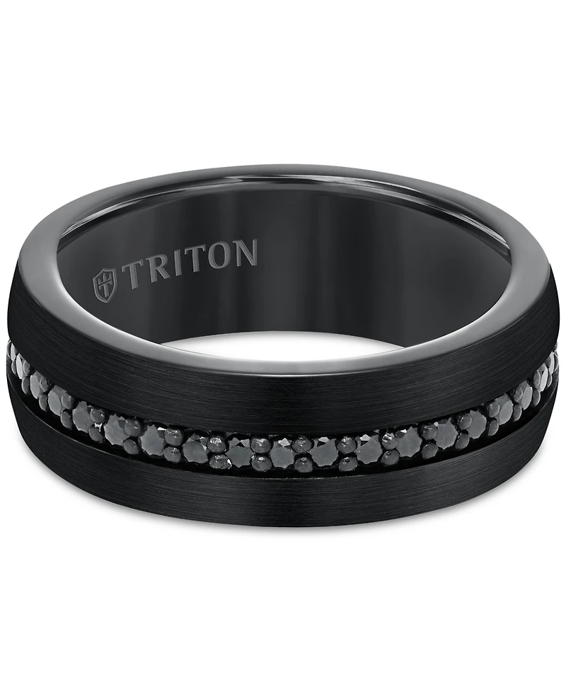 Men's Sapphire 8mm Band (9/10 ct. t.w.) Black Tungsten Carbide