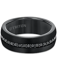 Men's Sapphire 8mm Band (9/10 ct. t.w.) Black Tungsten Carbide