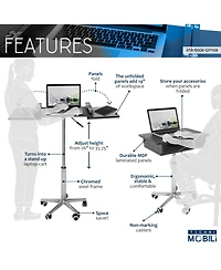 Techni Mobili Folding Table Laptop Cart