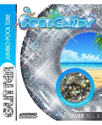 Pool Candy Glitter Swimming Pool Tube 48" - Silver Glitter