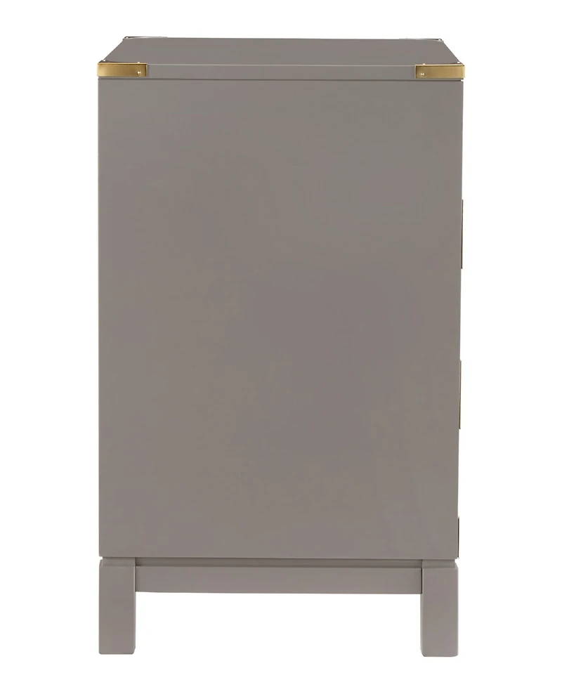 Herley 3-Drawer Gold Accent End Table Nightstand